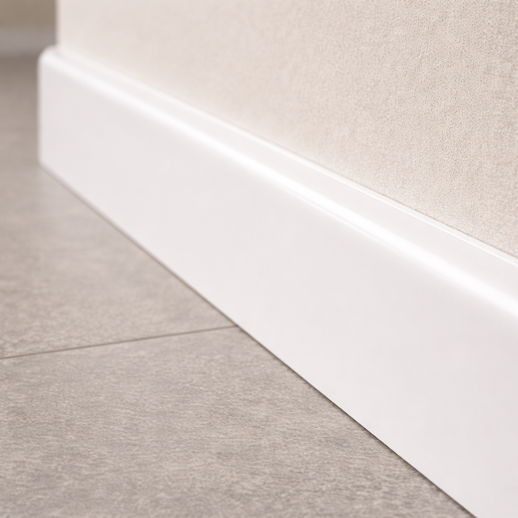 4 Pack White uPVC D-Mould Trim 45mm x 1m