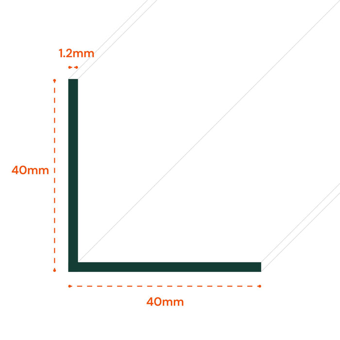 1 x 40x40mm Clear Angles x 1 meter