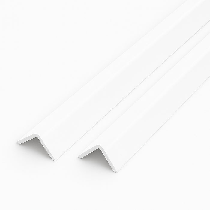 2 x White Rigid Angle 100mm x 100mm x 1  Metre  ^