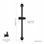 Kartell Nero Matte Black Shower Rail Single Unit