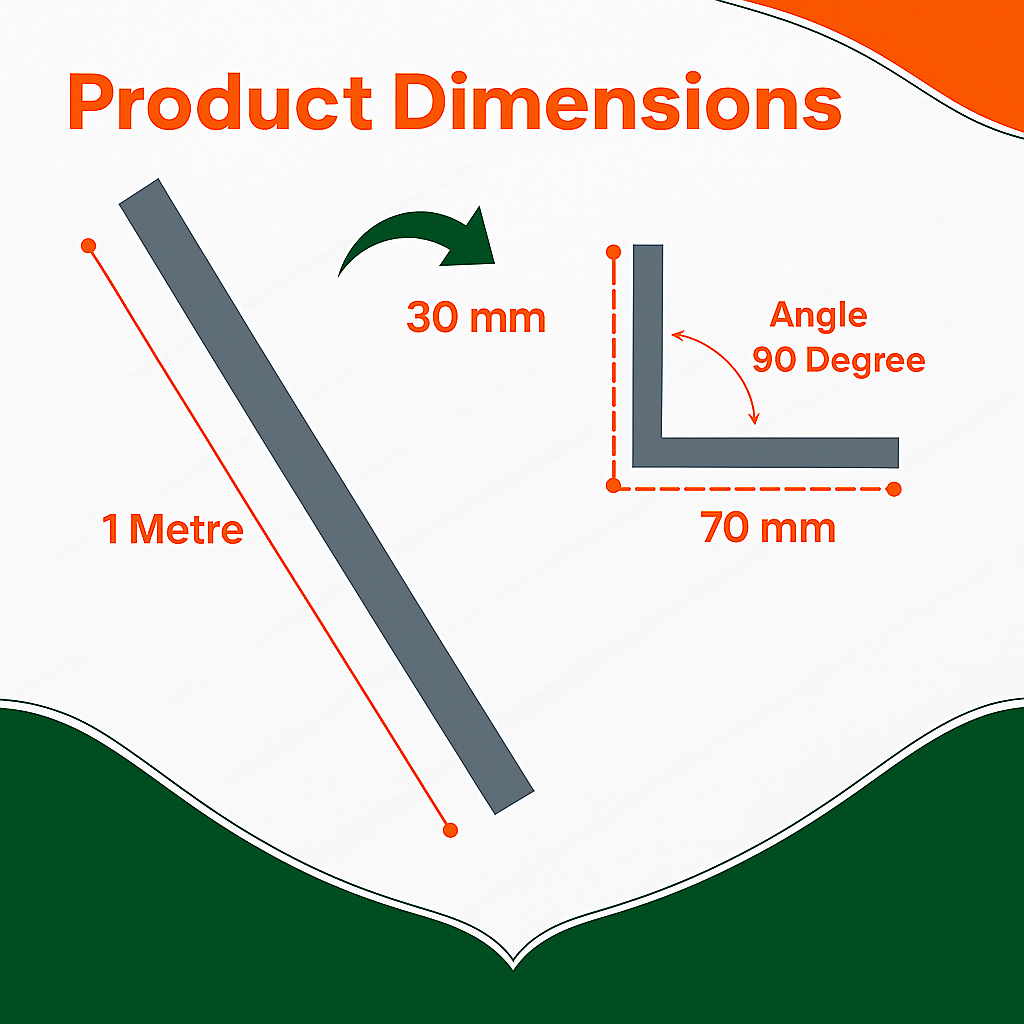3 x Anthracite Grey Unequal Angle 70mm x 30mm x 1  Metre