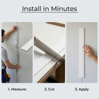 1 x 50mm White Adhesive Taped PVC Flat Bar x 1 Metre