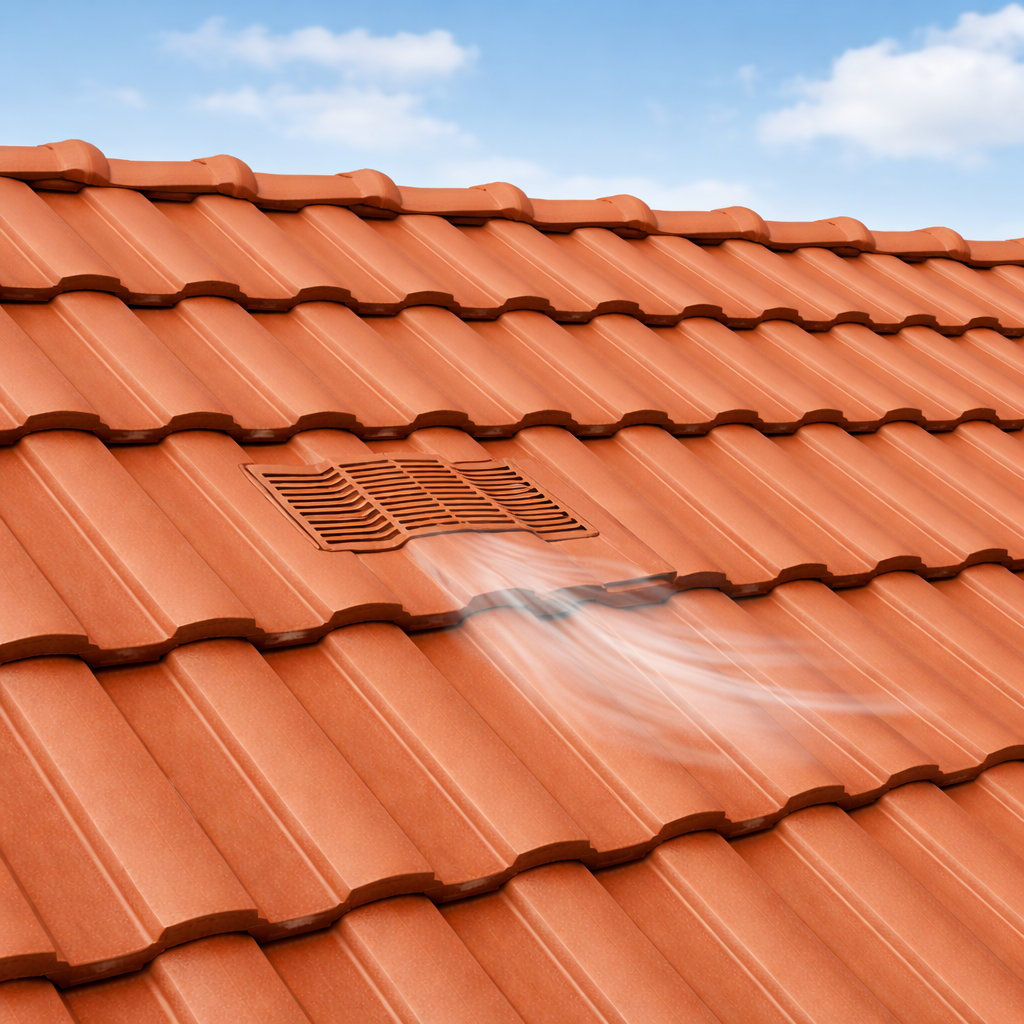 Timloc Brown Castellated Roof Tile Vent with Adapter
