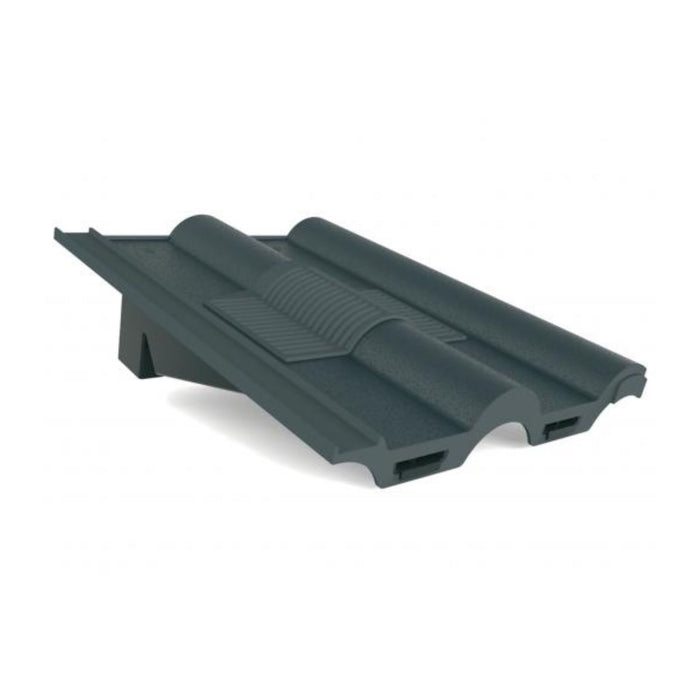Manthorpe Slate Grey Double Roman Tile Vent with Adaptor Kit for Concrete Tile Roofs