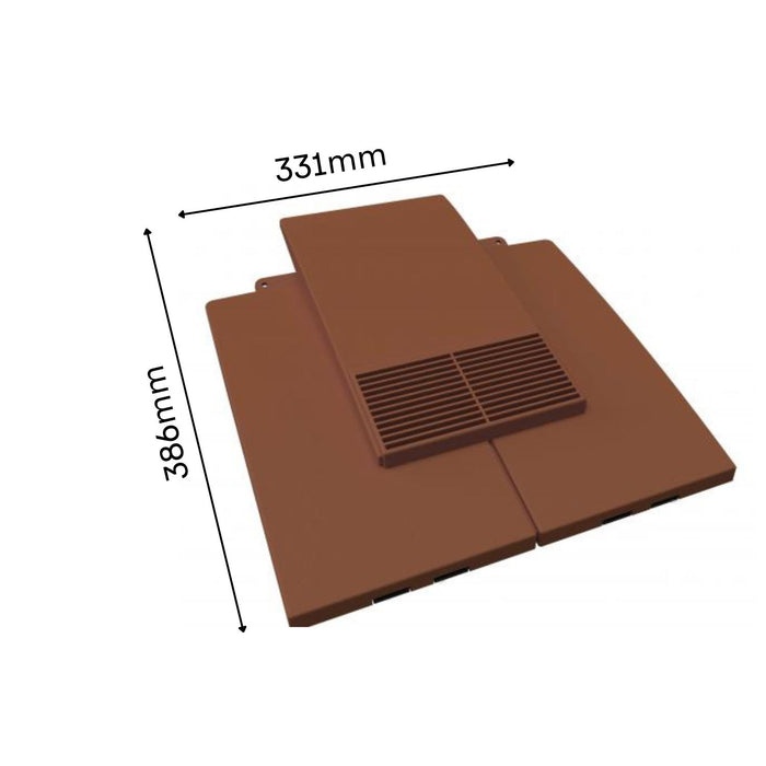 Manthorpe Brown Plain Tile Vent with Adaptor Kit for Clay and Concrete Roofs