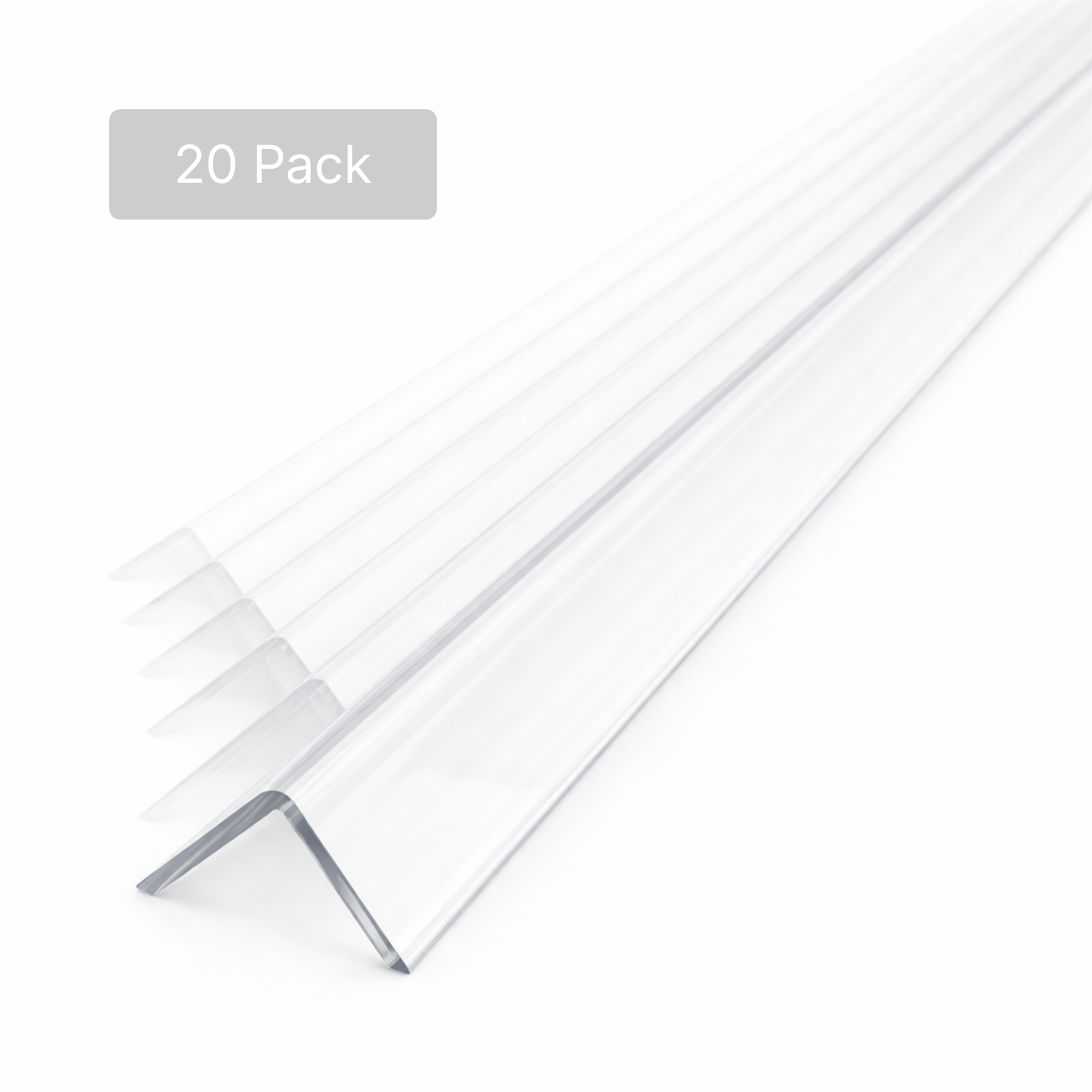20 x 50x50mm Clear Angles x 1 metre