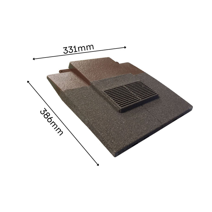 Manthorpe Granulated Antique Brown Plain Tile Vent with Adaptor Kit for Clay and Concrete Roofs