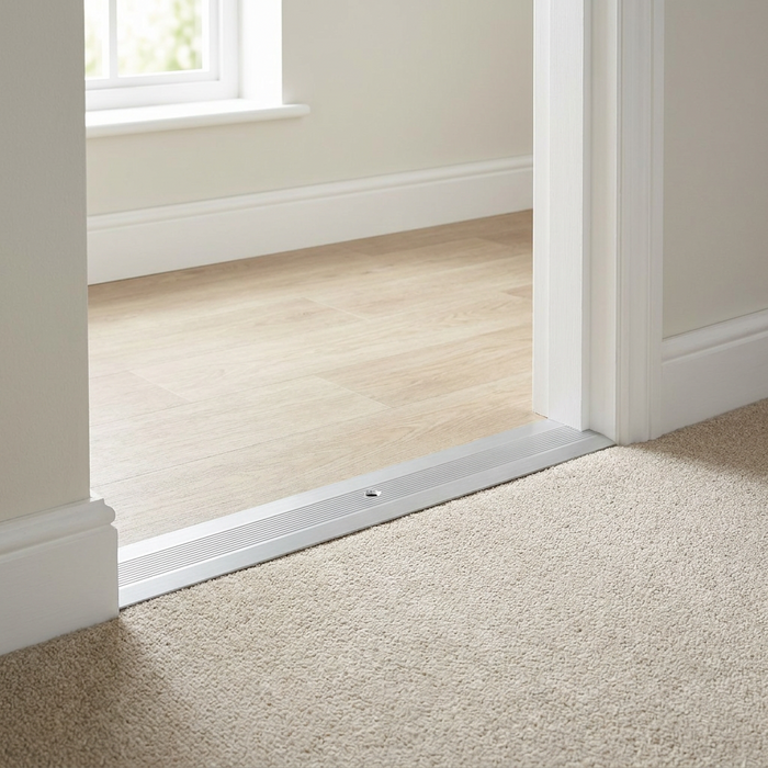 2 x Aluminium Vinyl Edge Floor Transition Strip, 28mm x 6mm x 89.5cm DIY Low Profile Floor Trim for Finishing and Edge Protection
