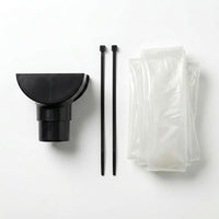 Black 10m Round Gutter Stop End Outlet Kit 112mm