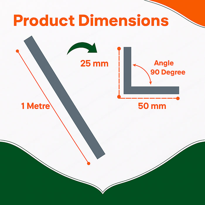 2 x Anthracite Grey Unequal Angle 50mm x 25mm x 1  Metre