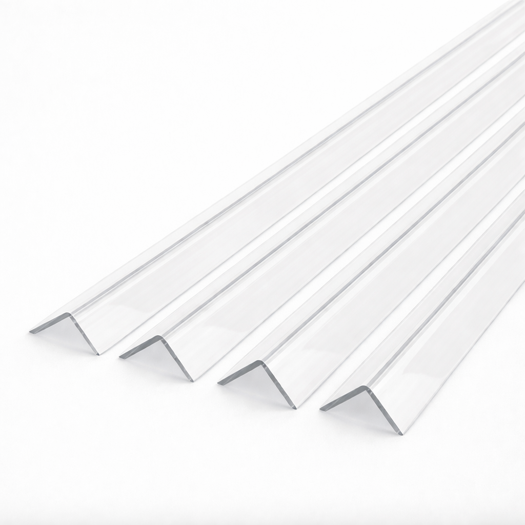 4 x 20x20mm Clear Angles x 1 Metre