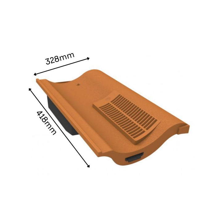 Manthorpe Terracotta Single Pantile Tile Vent with Adaptor Kit for Concrete Tile Roofs