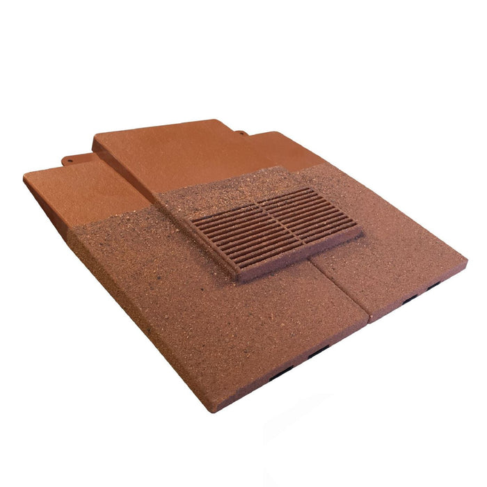 Manthorpe Granulated Sand Red Plain Tile Vent with Adaptor Kit for Clay and Concrete Roofs