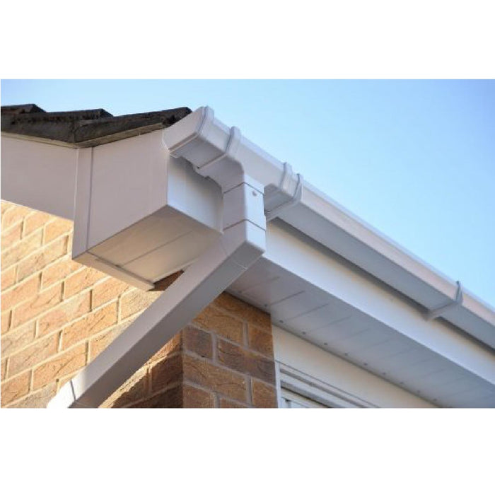 5 x White Square Fascia Gutter Brackets, Freeflow 114mm Rain Water Systems