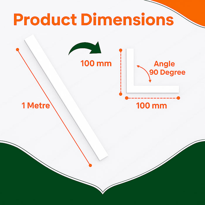 1 x White Rigid Angle 100mm x 100mm