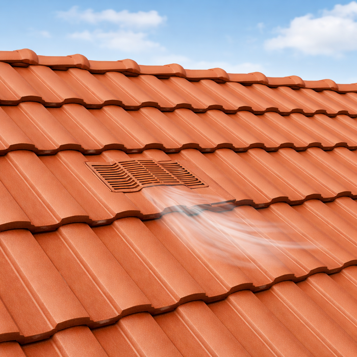 Timloc Terracotta Castellated Roof Tile Vent with Adapter
