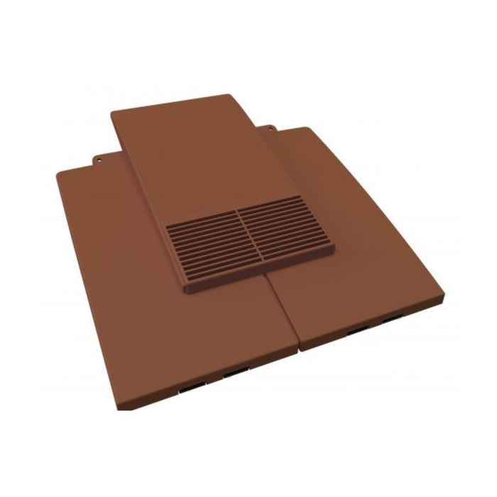 Manthorpe Brown Plain Tile Vent with Adaptor Kit for Clay and Concrete Roofs