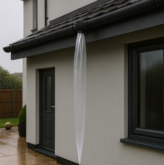 20 Metre Temporary Rainwater Downpipe 5 Inch 250 Gauge Kit