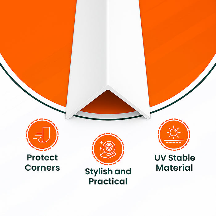 White Unequal Angle 50mm x 25mm