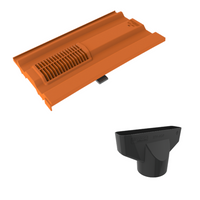 Timloc Terracotta Mini Castellated Roof Tile Vent with Adapter