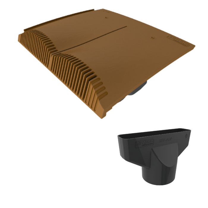 Timloc Brown Interlocking Plain Roof Tile Vent with Adapter