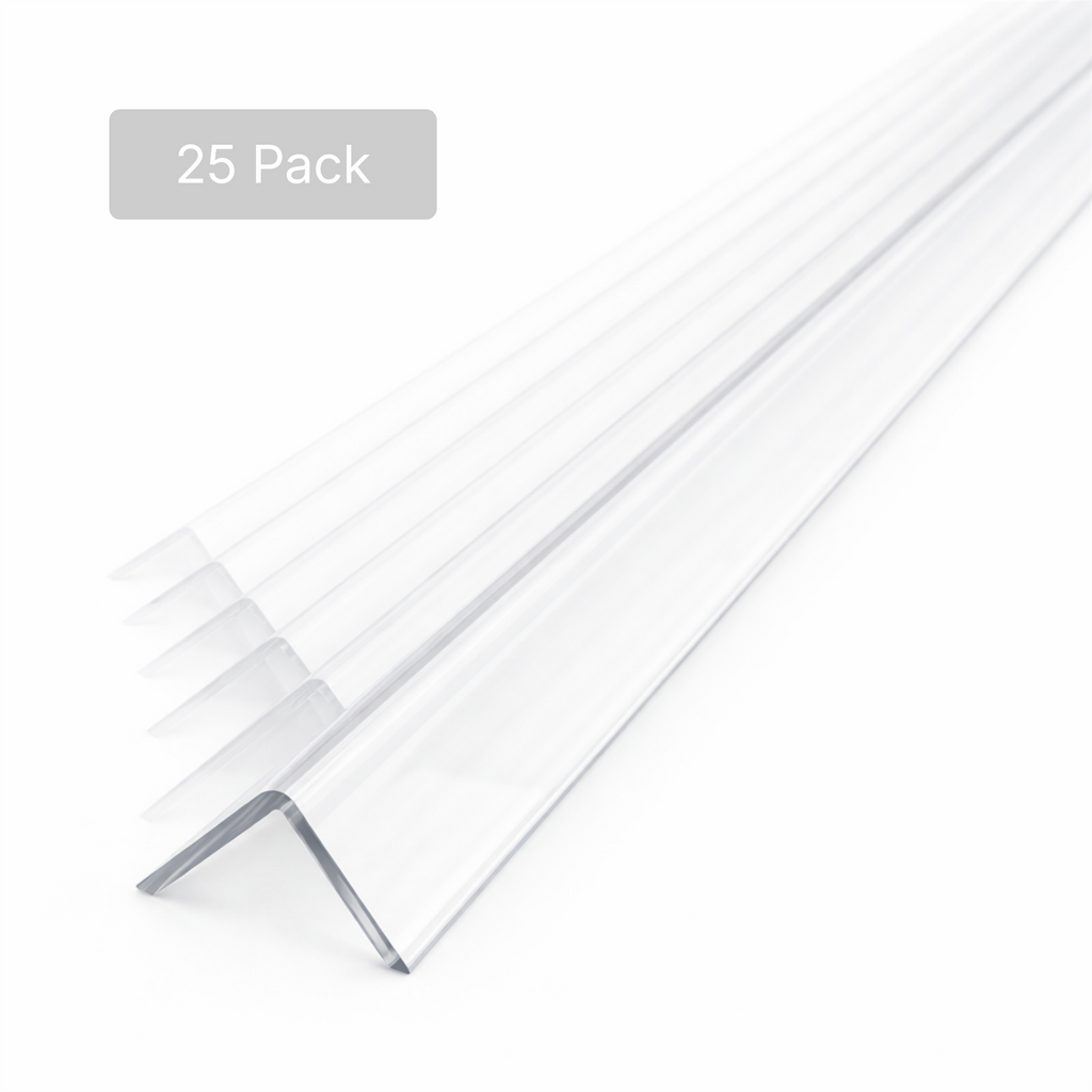 25 x 10x10mm Clear Angles x 1 meter