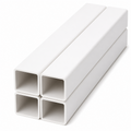 4 x 25mm White PVC Box Section 1 Metre Length