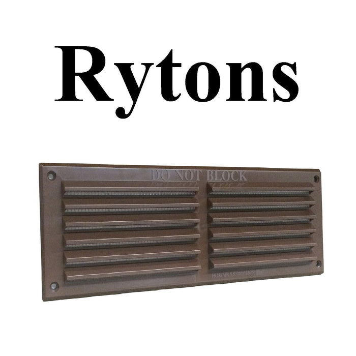 9 x 3 Rytons Brown Louvre Vent Removable Flyscreen     (0069) +20