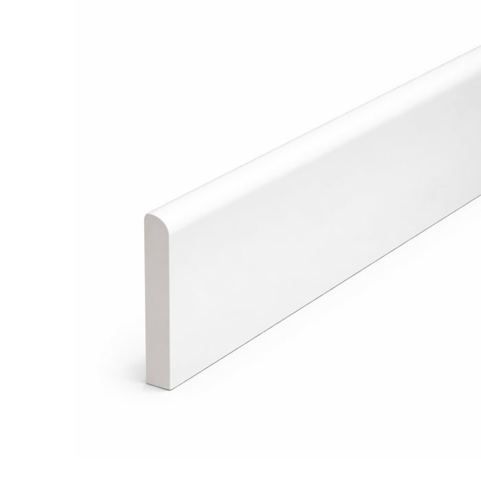 White Plastic UPVC Trim 90mm x 1 Metre