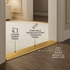 5 x Gold Carpet Cover Transition Strip 89.5cm x 37mm