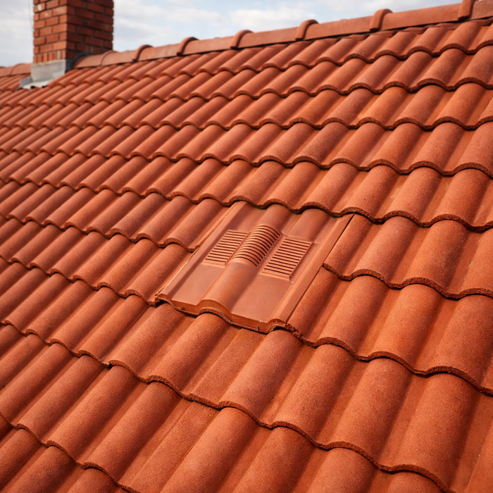 Timloc Brown Double Roman Roof Tile Vent with Adapter