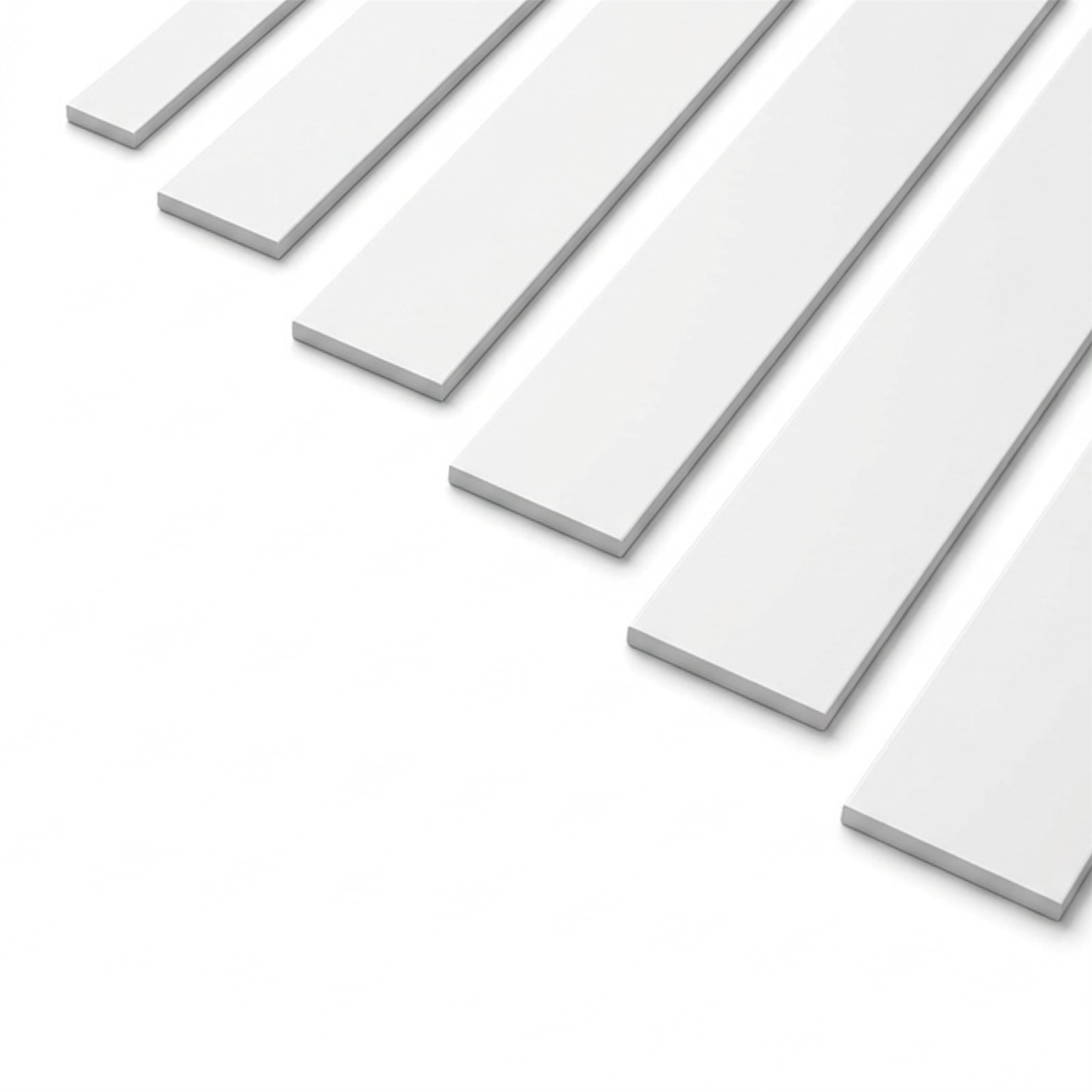 10 x 19mm White Adhesive Taped PVC Flat Bar x 1 Metre