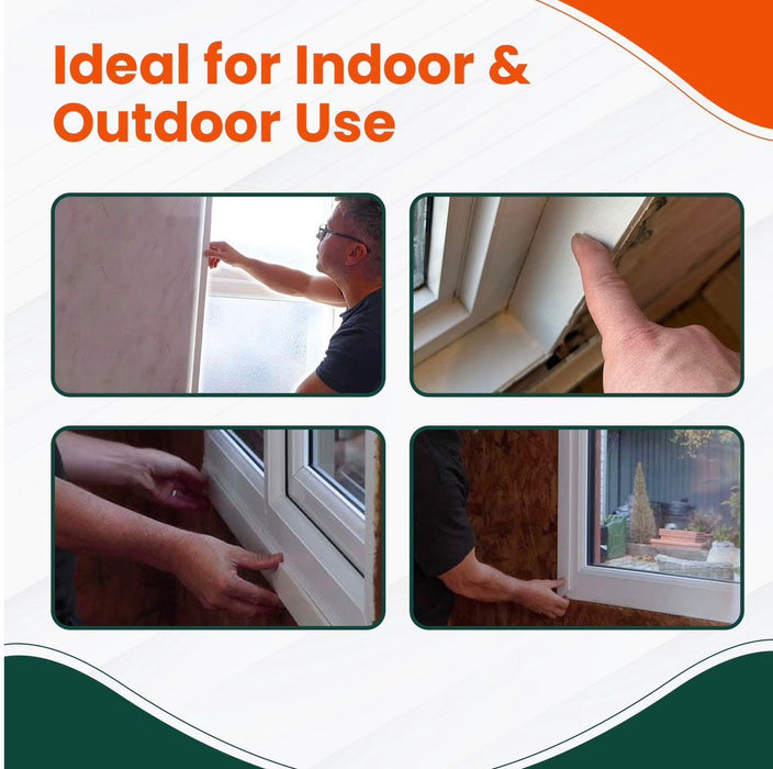 2 Pack White PVC Plastic Corner Trim - 10mm x 10mm x 1Metre - H-Smart