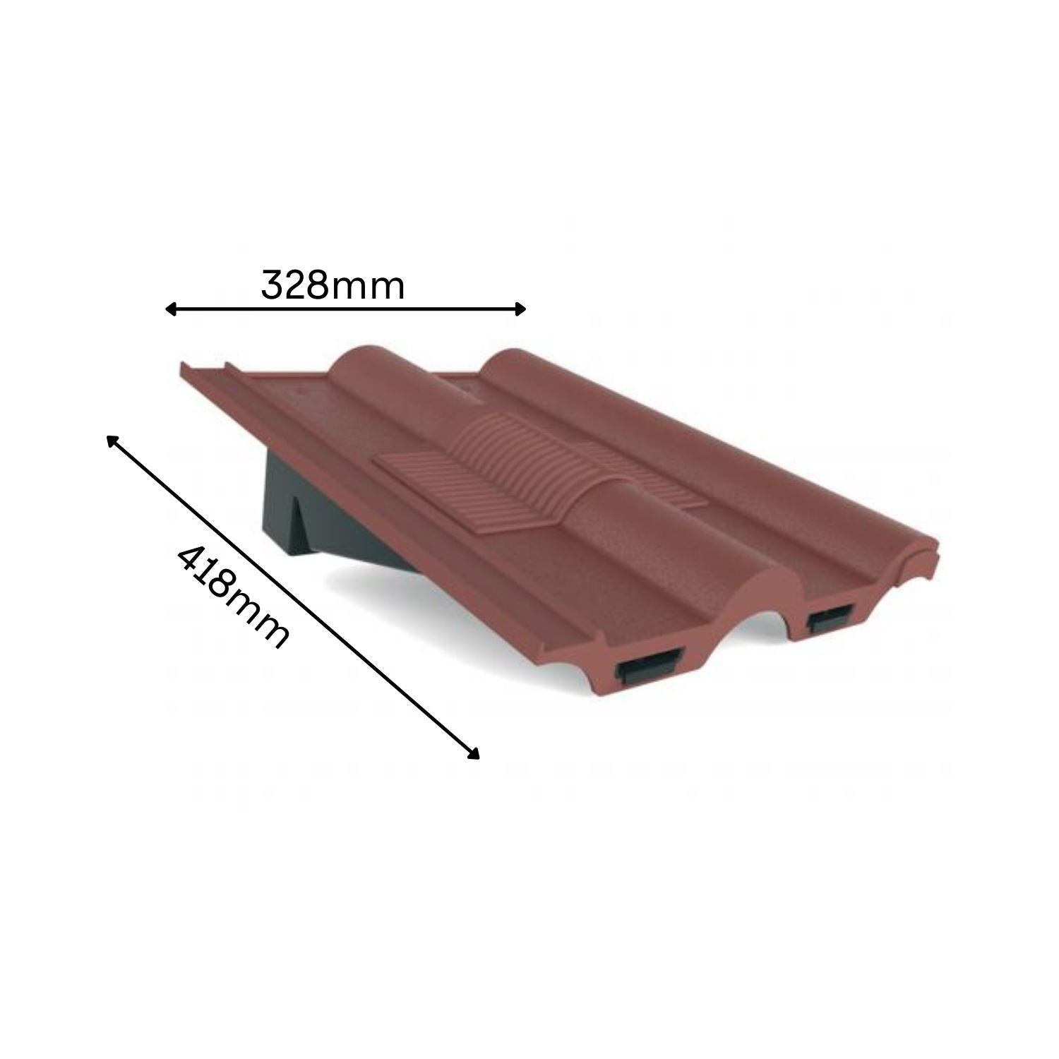 Manthorpe Antique Red Double Roman Tile Vent with Adaptor Kit for Concrete Tile Roofs