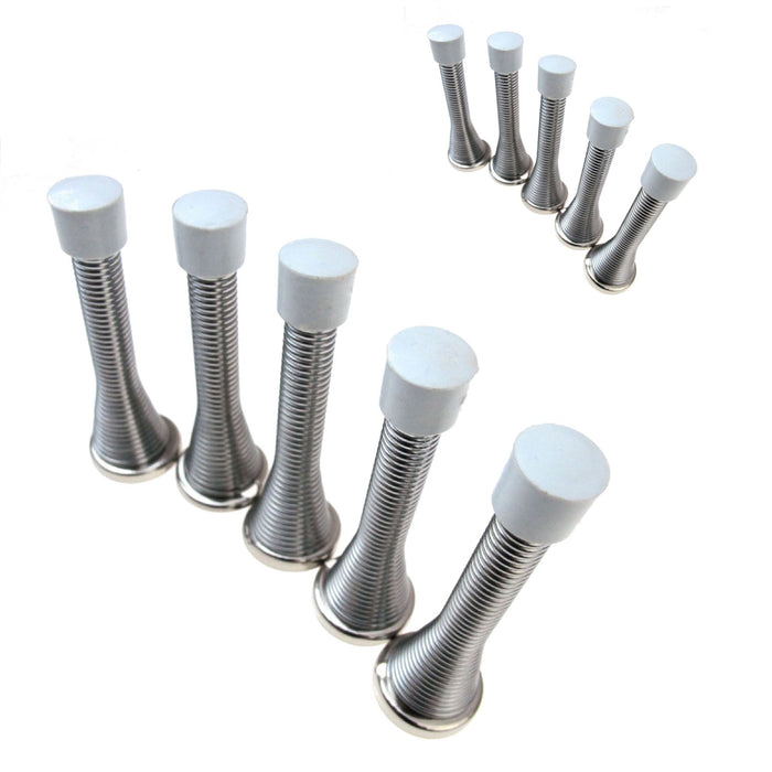 10 x Chrome Silver Spring Door Stops  (0113) ^^