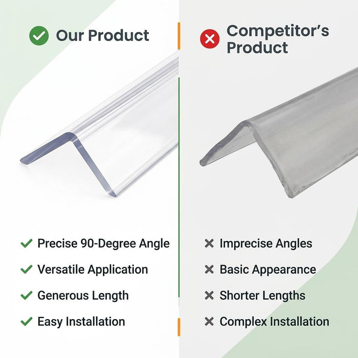 10 x 25x25mm Clear Angles x 1 Metre