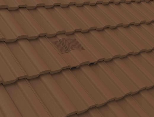 Manthorpe Brown Castellated Tile Vent with Adaptor Kit for Clay and Concrete Tile Roofs
