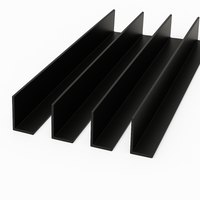 4 x Black Unequal Angle 50mm x 25mm x 1  Metre