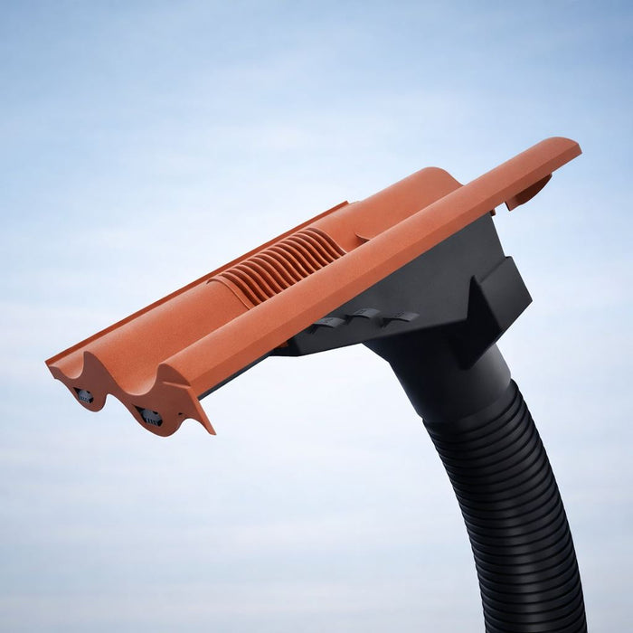Manthorpe Antique Red Single Pantile Tile Vent with Adaptor Kit for Concrete Tile Roofs