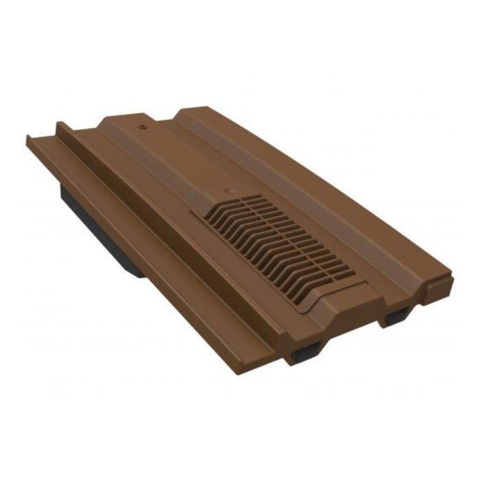 Manthorpe Brown Mini Castellated Tile Vent with Adaptor Kit for Clay and Concrete Tile Roofs