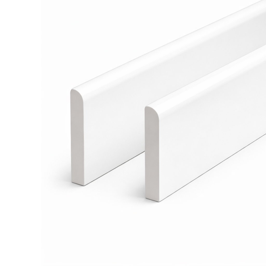 2 Pack White uPVC D-Mould Trim 65mm x 1m
