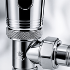 4 x Kartell Refined Angled Chrome TRV 15mm Thermostatic Radiator Valve
