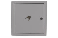 Manthorpe Lockable Fire Rated Access Panel – 1 Hour Rated, Flush Fit, White Plastic Inspection Hatch for Ceilings & Walls