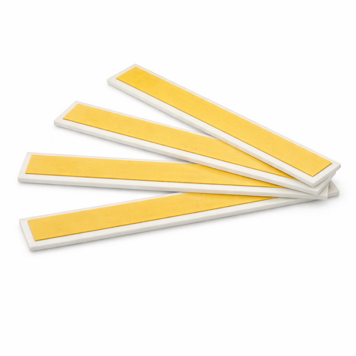 4 x 25mm White Adhesive Taped PVC Flat Bar x 1 Metre