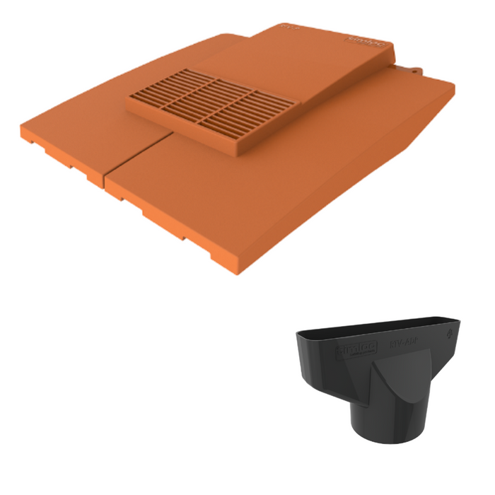 Timloc Terracotta Plain Roof Tile Vent with Adapter