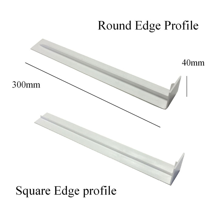 UPVC Plastic Fascia Board Straight Butt Joint White 300mm Round Edge Profile