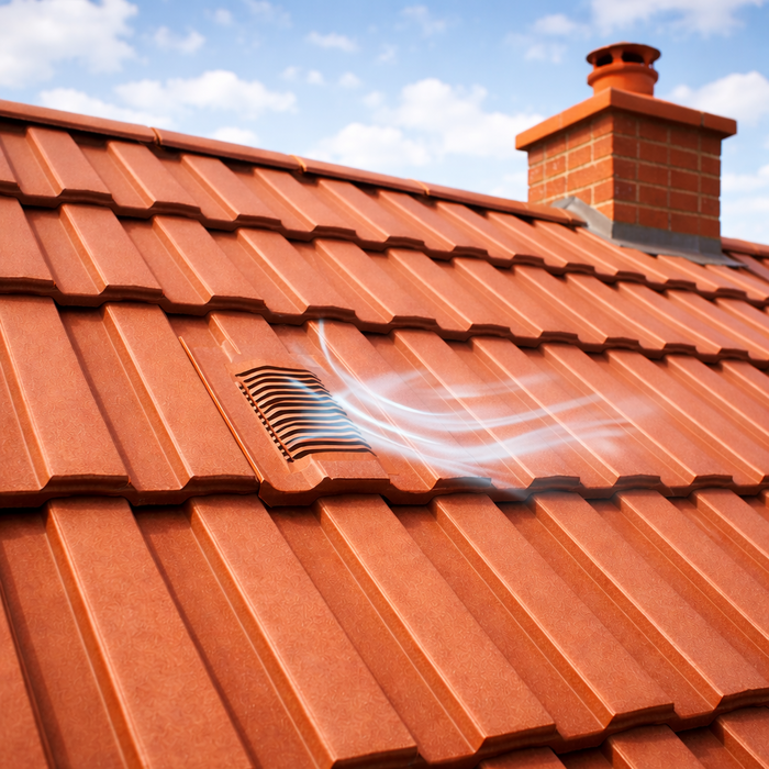 Timloc Terracotta Mini Castellated Roof Tile Vent with Adapter