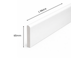 4 Pack White uPVC D-Mould Trim 65mm x 1m