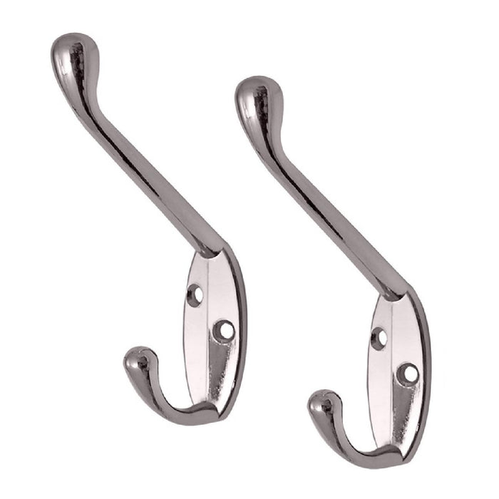 10 x Polished Chrome Hat and Coat Hooks [Select]    (0383) ^^