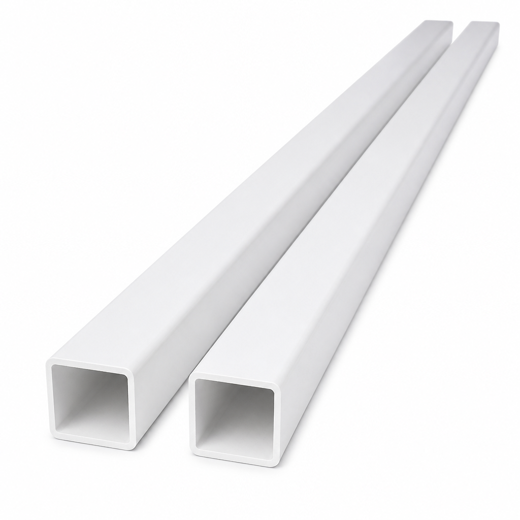 2 x 25mm White PVC Box Section 1 Metre Length